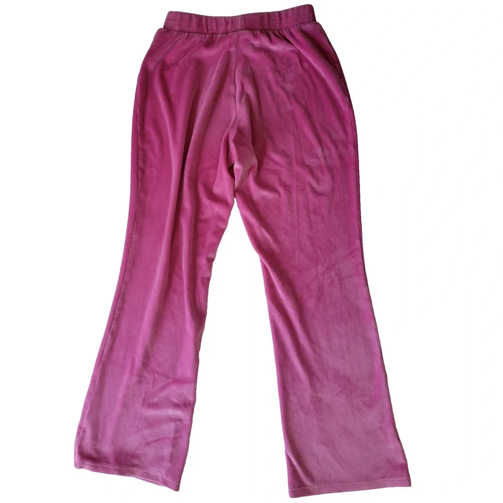 The Children's Place Girls 10/12 Pink Velour Track Pants Y2K Straight Leg